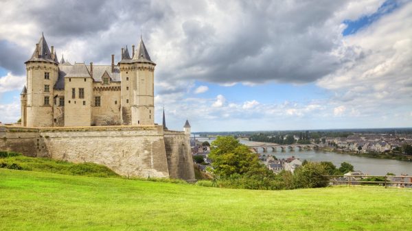 Saumur castle and view of the city