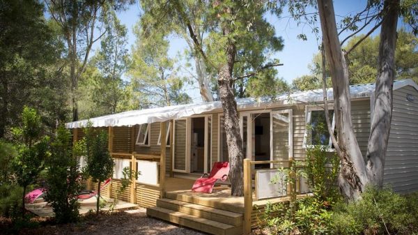 Rent a mobile home at a campsite