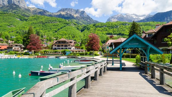 The charming town of Talloires on the shores of Lake Annecy