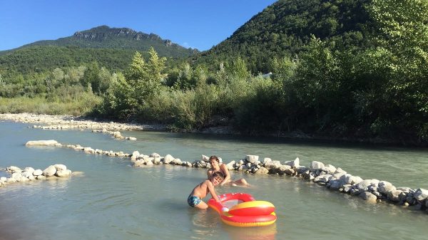  A refreshing dip in the River Drôme, next to the campsite