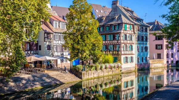 The colourful half-timbered houses of the Petite France district