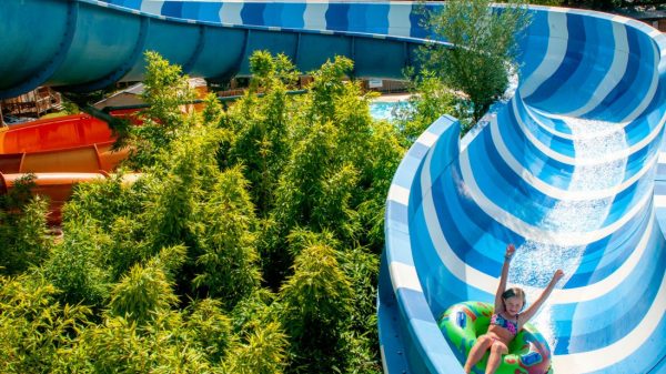 Der Spaß einer Abfahrt auf dem Reifen