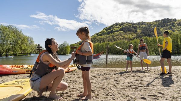 A beach and a private pond, for swimming or water sports amongst campers