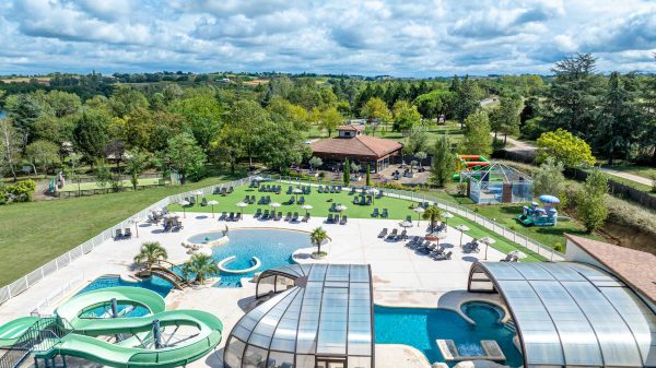 The campsite’s water park, in the heart of the Gers countryside
