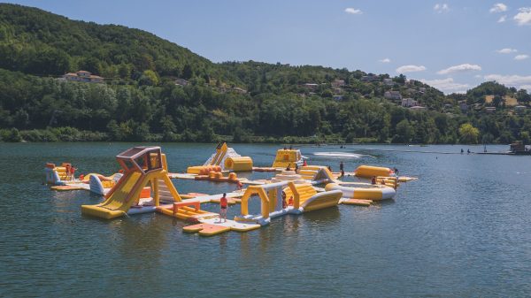 Inflatable games at Wam Park in Condrieu