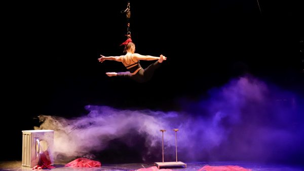 Neuheit 2025 Music-Hall-Show mit Haarseilakrobatik der deutschen Auszubildenden Theresa Spiegl vom INM