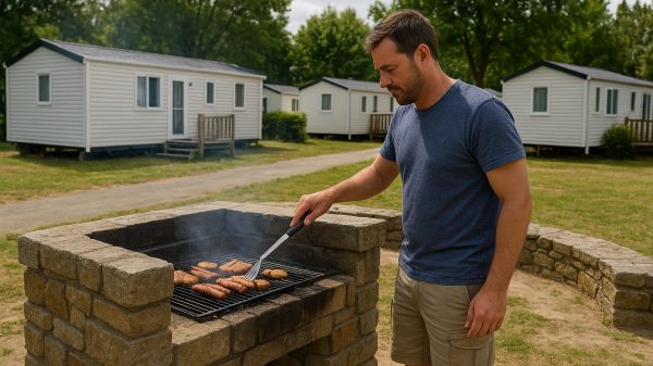 Barbecue en sécurité au camping