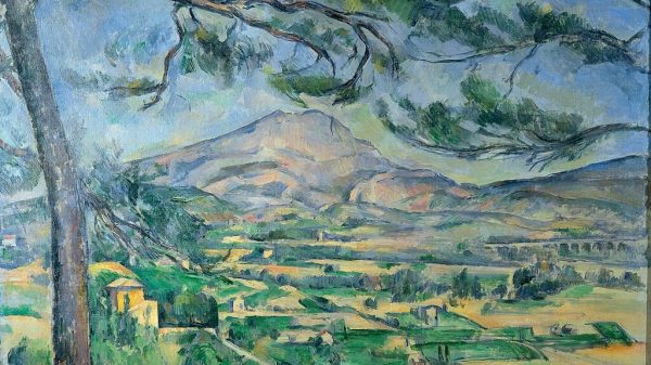 De Montagne Sainte-Victoire met de grote dennenboom (circa 1887)