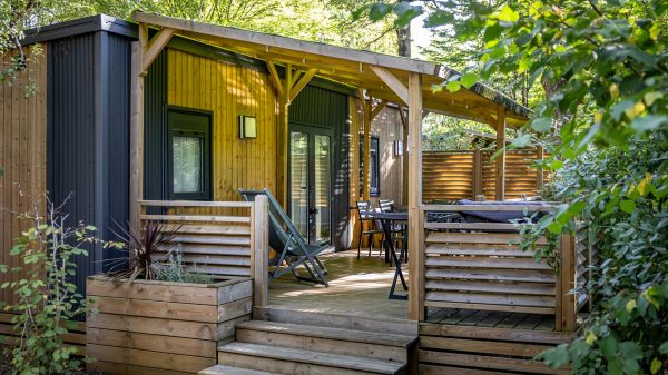 Mobile homes surrounded by nature