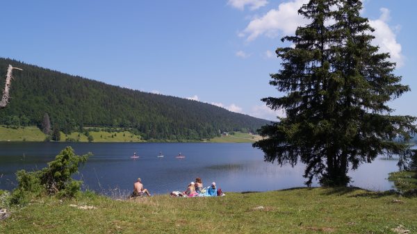 Baignade au lac des Rousses