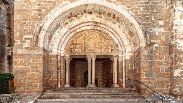 12th-century carved tympanum of Saint-Pierre Church