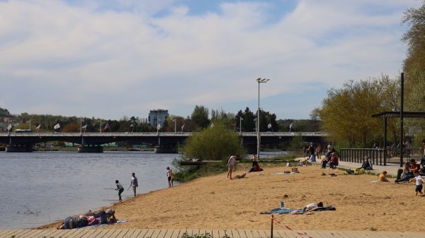 Plage des Célestins beach in Vichy, on the River Allier
