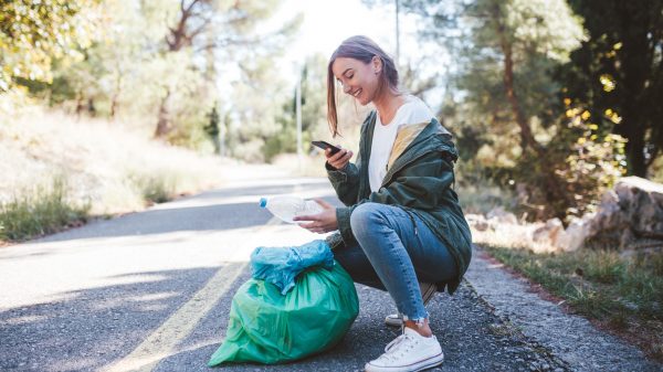 Sorteer plastic afval