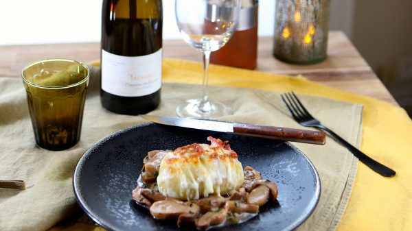 Pomme de terre éventail au Cantal & vin Saint-Pourçain