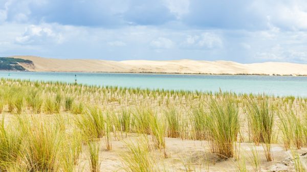 Vue de la dune du Pilat depuis la pointe du Cap-Ferret