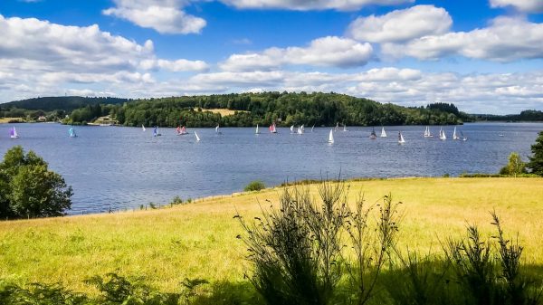 Sailboats on Lake Vassivière