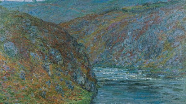 Peinture de Claude Monet en Creuse : Les Eaux semblantes, temps sombre (1889)