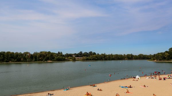 Baignade dans le parc de Loire, sur l'île Charlemagne