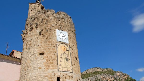 The Anduze clock tower and its sundial