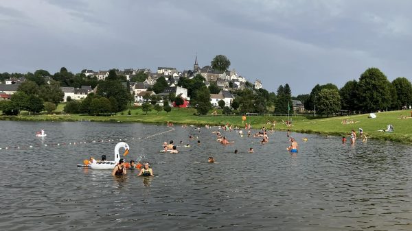 Swimming in natural surroundings at the foot of the village