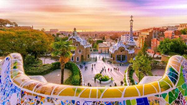 Vue de la ville depuis le parc Güell à Barcelone