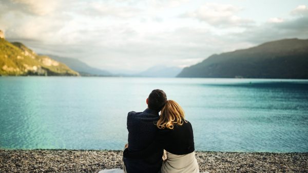 La plage de Châtillon, lac du Bourget