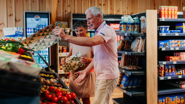 Even in the low season, the grocery shop remains open