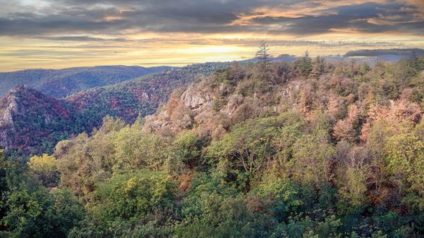 Sunset over La Roche d’Oëtre, one of Normandy’s most remarkable sites
