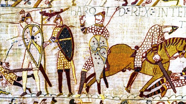 Une partie de l'immense Tapisserie de Bayeux 