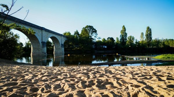 Beach on the River Creuse at La Roche-Posay 