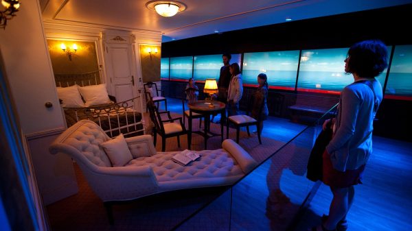 Reconstitution d'une cabine de première classe sur le Titanic