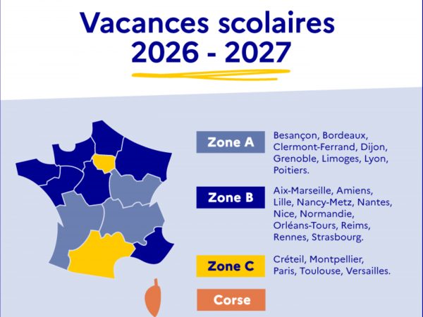 Vacaciones escolares 2026-2027: Francia continental